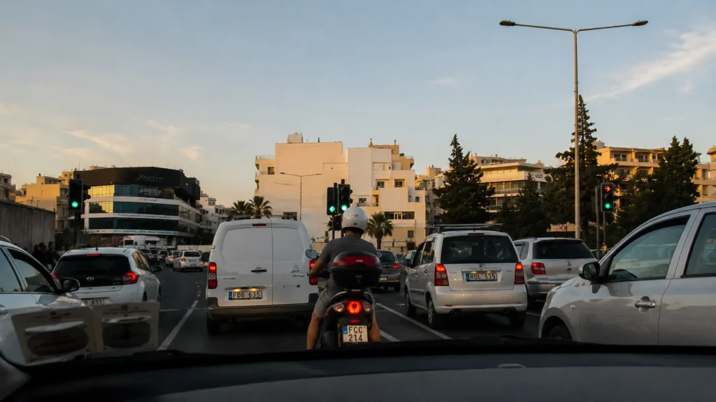 Tráfico en la intersección entre St. Julian's, Paceville y Pembroke, Malta