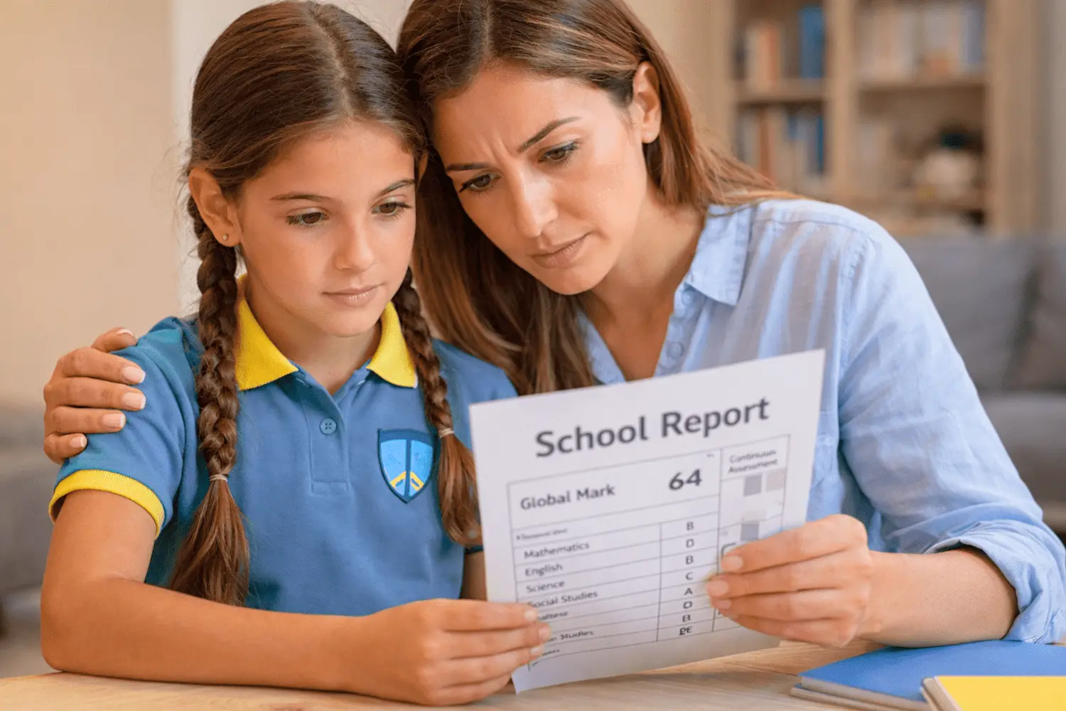 Informe escolar de un estudiante en Malta mostrando el sistema de evaluación Global Mark y los resultados académicos