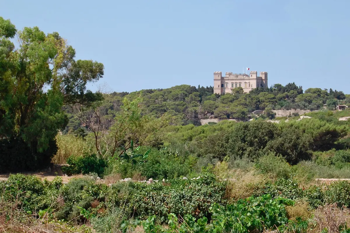 Palacio Verdala encima de Buskett, Malta