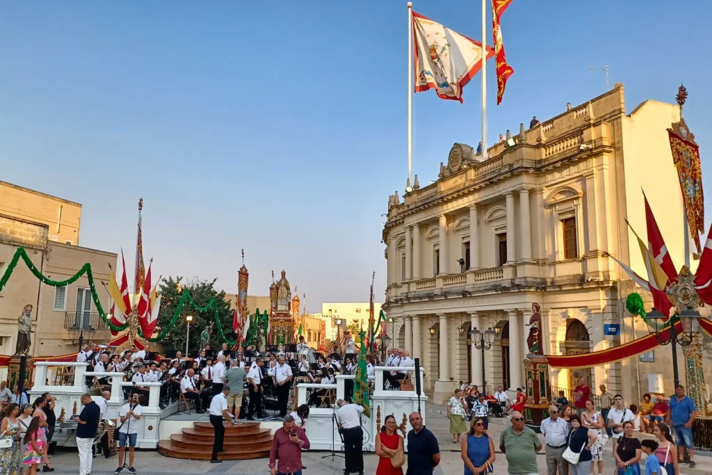 Banda de música durante las celebraciones de Santa Marija en Malta